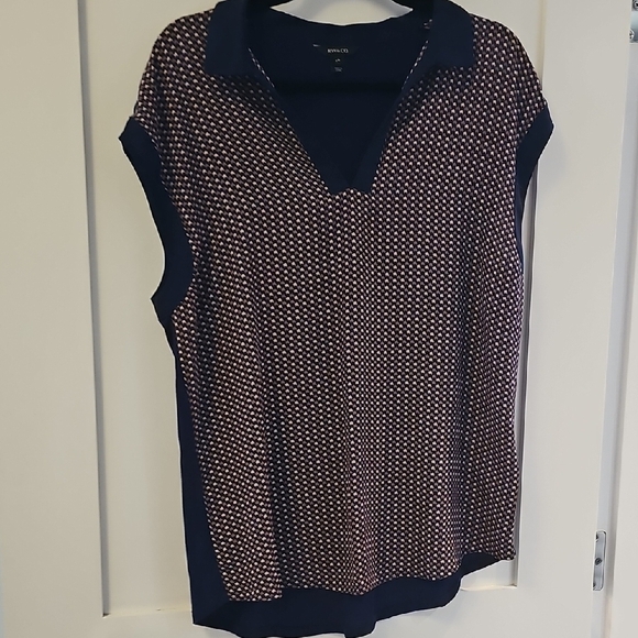 RW & CO Navy and Pink Top Size L - Picture 4 of 6